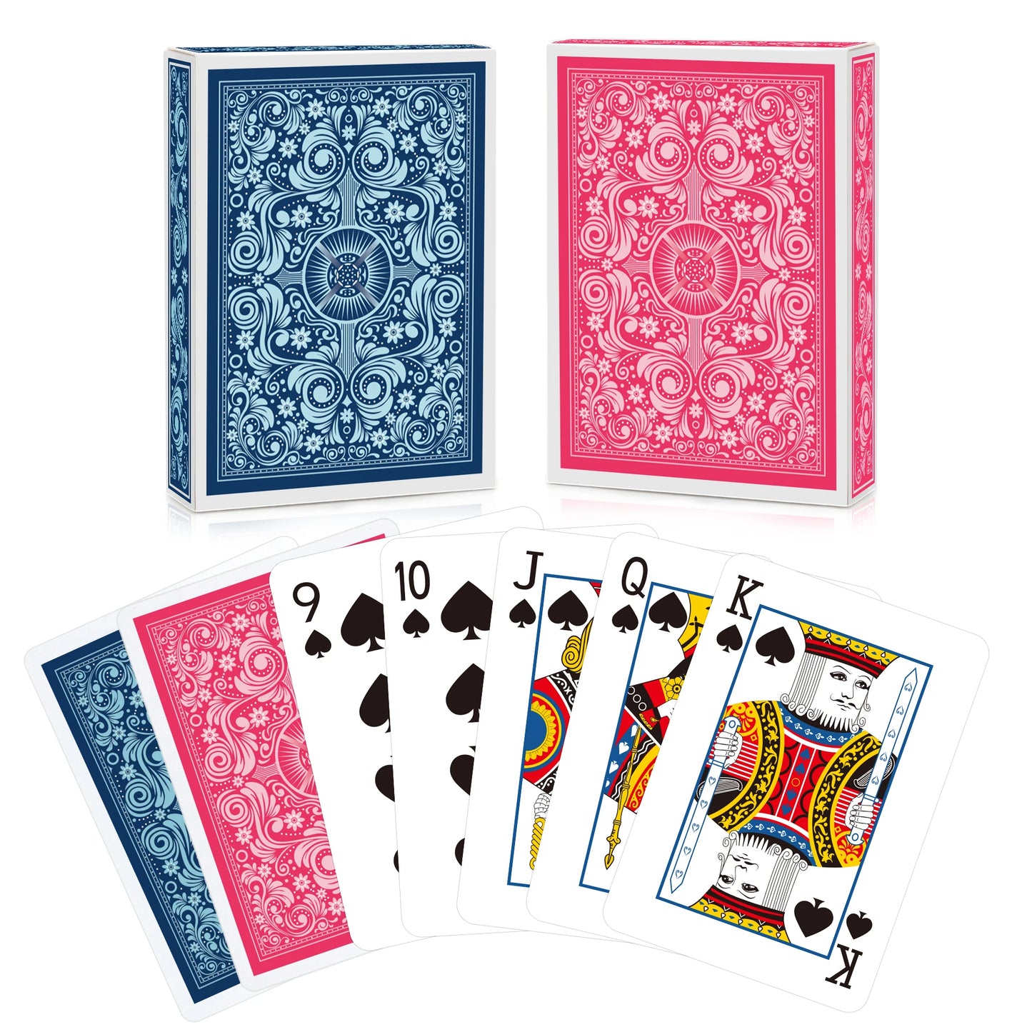 2Pack Professional Standard Poker Cards for Adults - Easy-Shuffle Smooth Deck, Boxed Card Game for Blackjack, Hold'em,Card Games