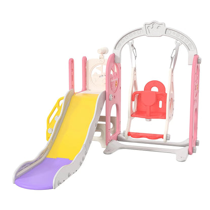 Anajqaqia 6 in 1 Children's Slide, Pirate Ship Slide, Children's Playground with Swing, Ball Frame and Binoculars