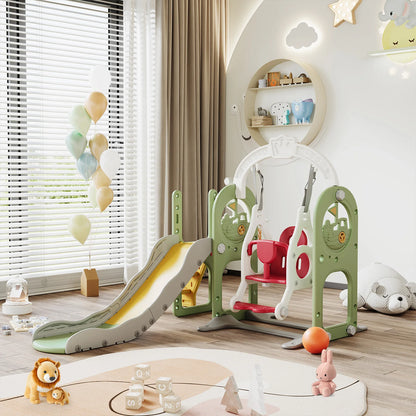 Anajqaqia 6 in 1 Children's Slide, Pirate Ship Slide, Children's Playground with Swing, Ball Frame and Binoculars