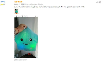 34CM Creative Toy Luminous Pillow Soft Stuffed Plush Glowing Colorful Stars Cushion Led Light Toys Gift For Kids Children Girls