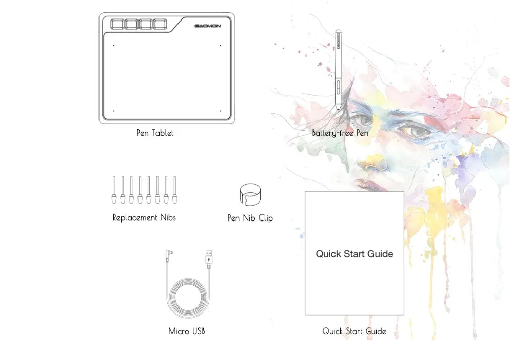 GAOMON S620 6.5x4 Inches Digital Pen Tablet For Drawing Design Android Phone Windows Mac OS System Compatible Graphics Tablet
