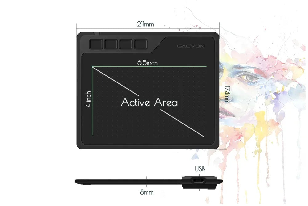 GAOMON S620 6.5x4 Inches Digital Pen Tablet For Drawing Design Android Phone Windows Mac OS System Compatible Graphics Tablet