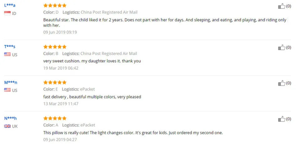 34CM Creative Toy Luminous Pillow Soft Stuffed Plush Glowing Colorful Stars Cushion Led Light Toys Gift For Kids Children Girls