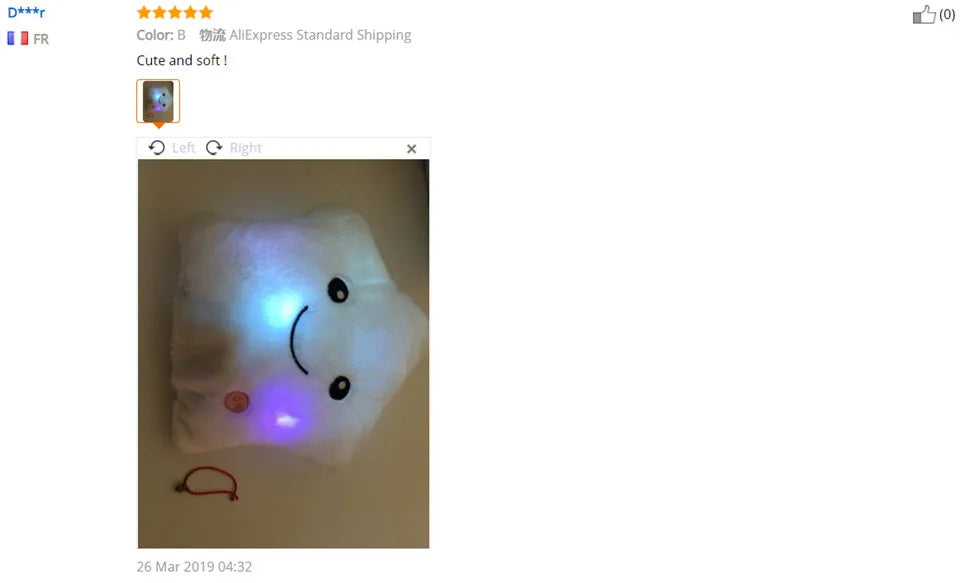 34CM Creative Toy Luminous Pillow Soft Stuffed Plush Glowing Colorful Stars Cushion Led Light Toys Gift For Kids Children Girls