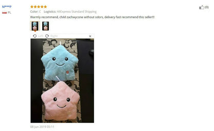 34CM Creative Toy Luminous Pillow Soft Stuffed Plush Glowing Colorful Stars Cushion Led Light Toys Gift For Kids Children Girls