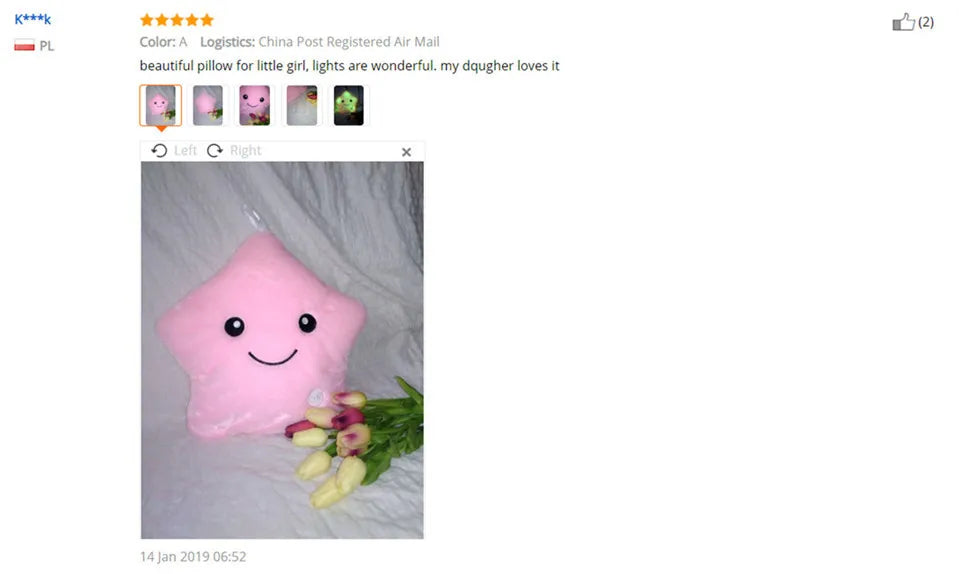 34CM Creative Toy Luminous Pillow Soft Stuffed Plush Glowing Colorful Stars Cushion Led Light Toys Gift For Kids Children Girls