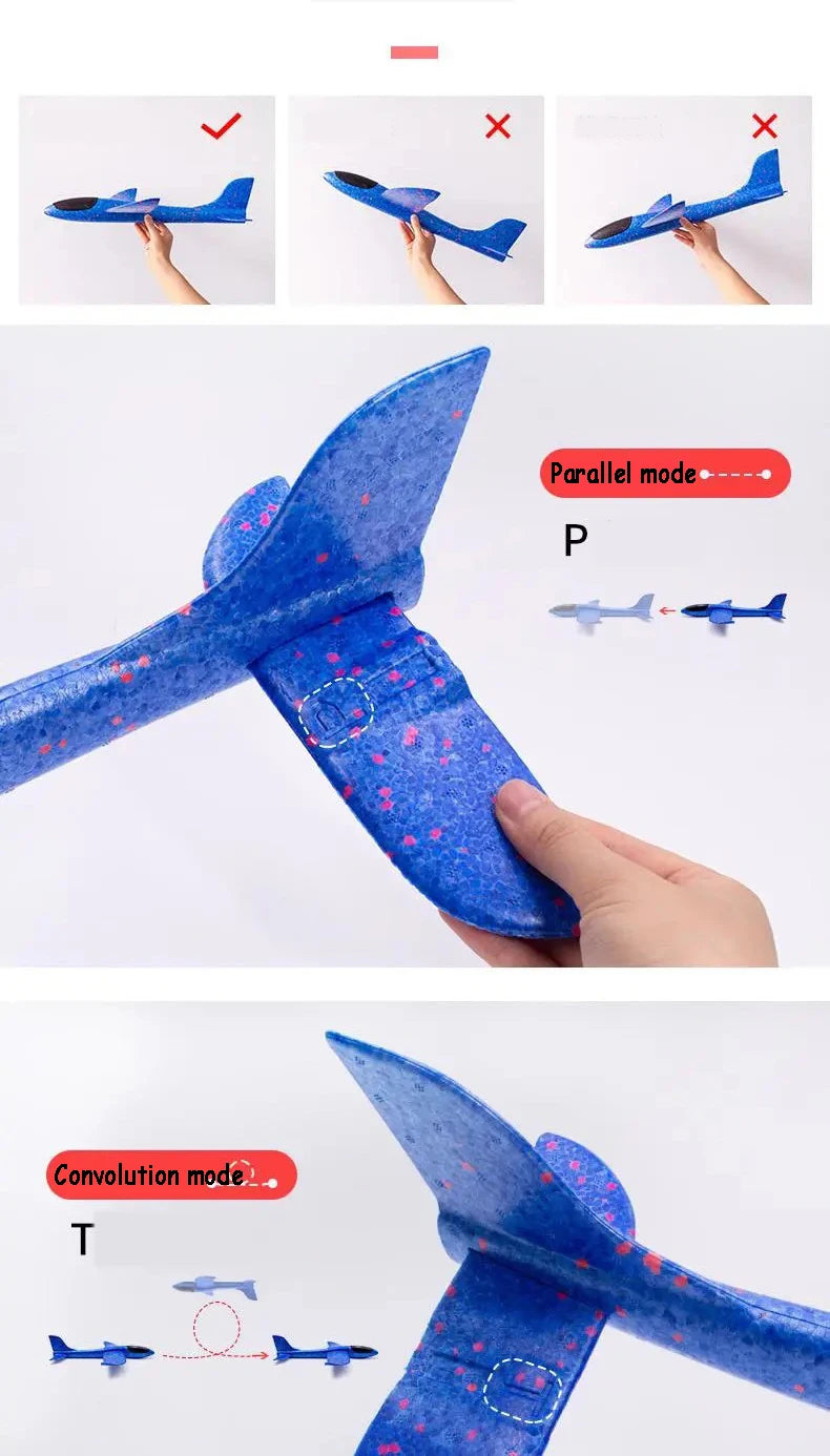 DIY Planes 37/48 CM Hand Throw Airplane EPP Foam Launch Fly Glider Model Aircraft Outdoor Fun Toys for Children Party Game Gifts