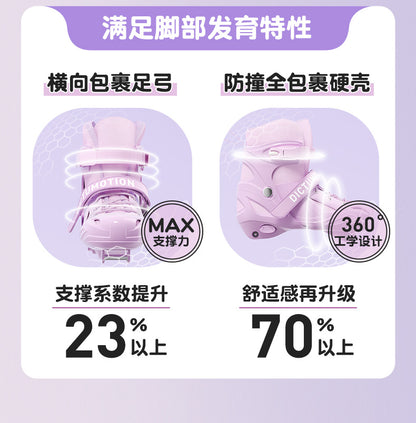 Kids Inline Skates for Beginners Adjustable Roller Blades for Boys Girls Age 6-12 Entry Level Professional Outdoor Skating Shoes