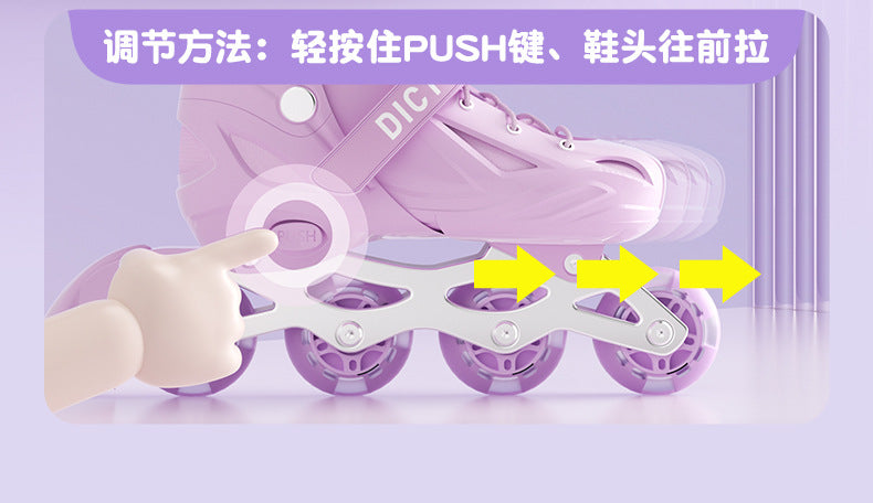 Kids Inline Skates for Beginners Adjustable Roller Blades for Boys Girls Age 6-12 Entry Level Professional Outdoor Skating Shoes