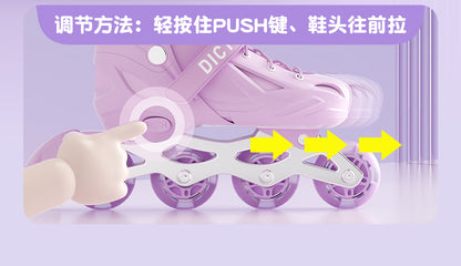 Kids Inline Skates for Beginners Adjustable Roller Blades for Boys Girls Age 6-12 Entry Level Professional Outdoor Skating Shoes