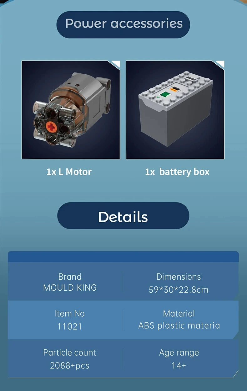 MOULD KING  Amusement Park Toys Motorized Spinning Ride,Water Slide,Flying Swing Ride,Shark Pirate Ship Building Blocks Bricks