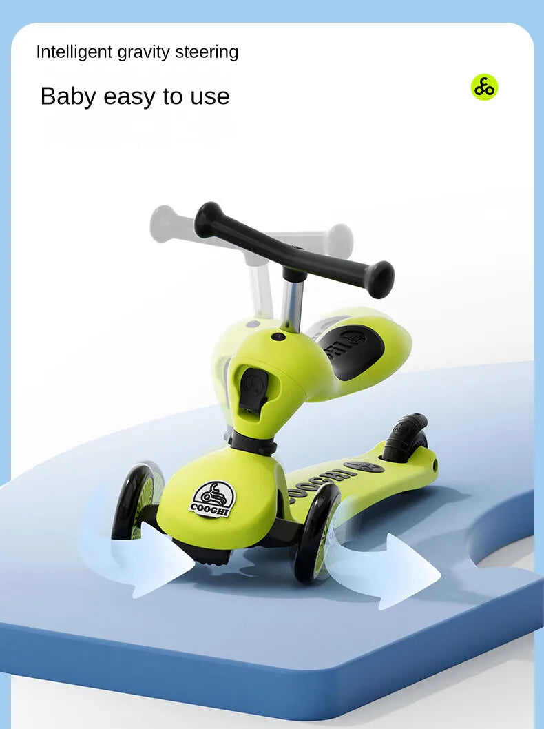 Baby stroller 3 wheels Multifunctional fenced seated scooter suitable for 2-12 years old baby bicycle Lightweight foldable