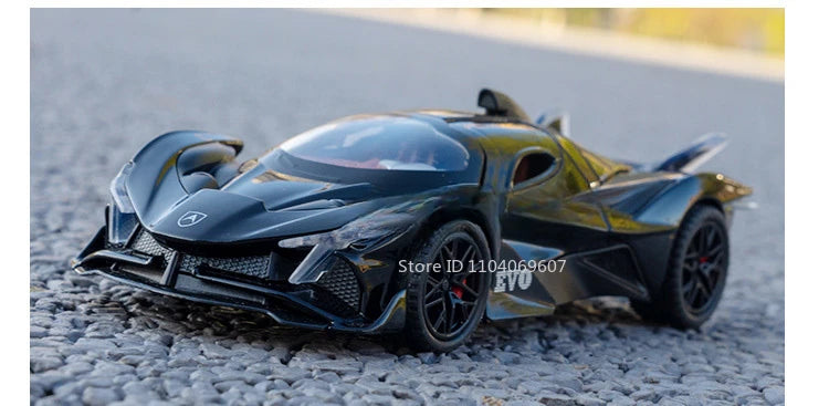 1:32 Scale Apollo EVO Car Toy Models Alloy Diecast Sports Cars Pull Back Sound Light 2 Doors Opened Racing Vehicles Gift for Kid