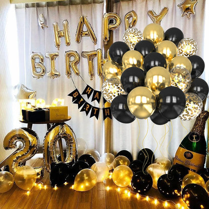 31/36/37/51/101Pcs Metallic Balloons Pearl Latex Balloon Gold Confetti Balloons for Birthday Weddings Baby Shower Party Decor