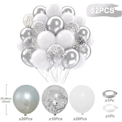31/36/37/51/101Pcs Metallic Balloons Pearl Latex Balloon Gold Confetti Balloons for Birthday Weddings Baby Shower Party Decor