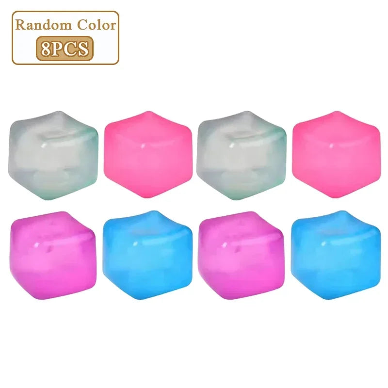 Square Ice Stress Ball Fidget Toys Stress Relief ADHD Autism Sensory Toys Soft Squishy Toys Party Favors Gifts for Kids Adults