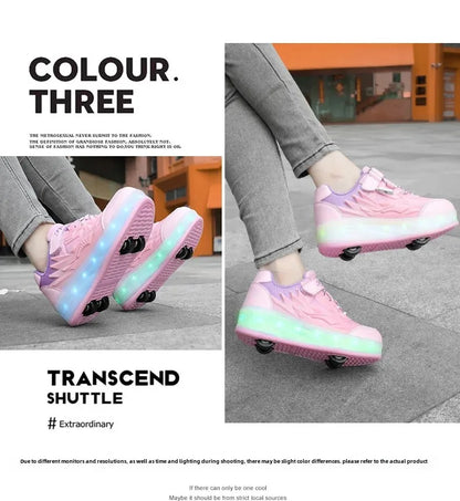 New Kids Roller Skates Boys Girls Inline Skates Four-Wheel Balance Wheels Walking Shoes Spring Outdoor Sports Entertainment