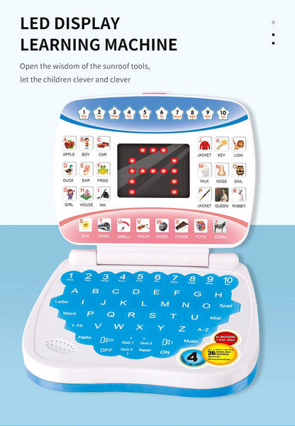 Learning Machine Laptop Computer Child Electronic Preschool Language Education Toys Gift Toddler Kid Developing Cognitive Skills