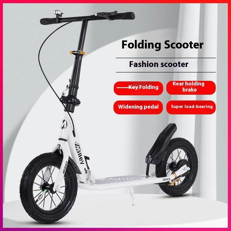 Non-Electric Folding Two-Wheeled Skateboard for Boys & Girls Children's Brake System Available in Multiple Colors