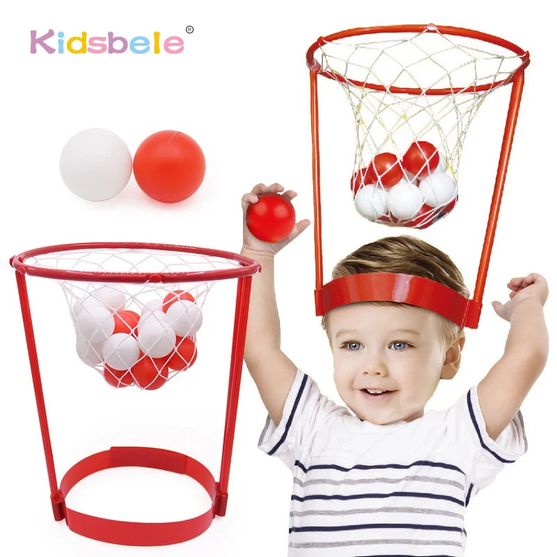Head Hoop Basketball For Kids Adults Carnival Game Adjustable Basket Net Headband Party Birthday Family Indoor Outdoor Game