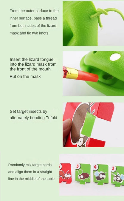 Frog Mask Wagging Tongue Lick Cards Board Games for Children Family Party Toys Antistress Funny Desktop Puzzle Game Toys