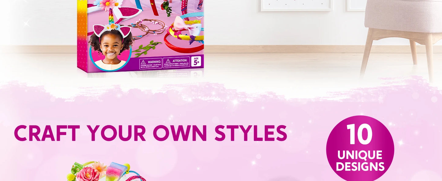 JOYFY Headband Making Kit for Girls Kids Headbands DIY Hair Accessories Make Your Own Hair Accessories for Kid Birthday Gifts