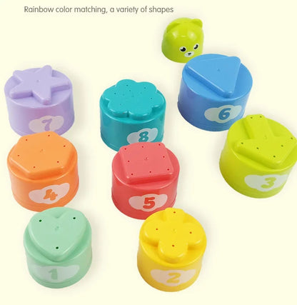 Kid Brain Response Battle Fold Cup Hand Speed Competition Fold Cup Baby Stack Game Early Education Puzzle Train Board Games Toy