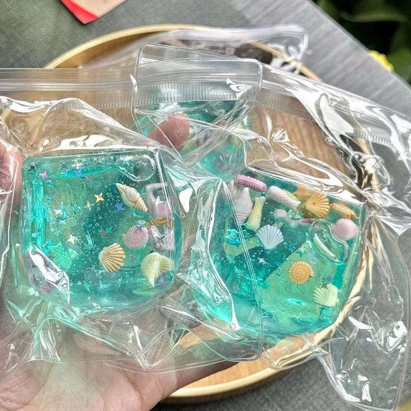 Super Soft Transparent Star Squeeze Toy Ocean Sensory Anti-Stress Squishy Maltose Cubes Fidget Gifts for Friends Christmas Gift