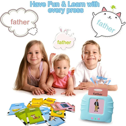 Educational Learning Talking Flash Cards Kindergarten Kids English Language Electronic Audio Book Learn English Words Toys