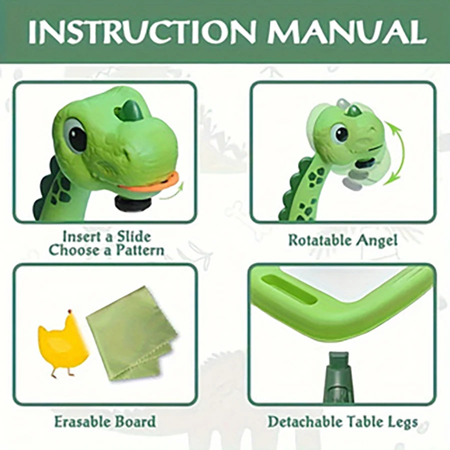 Dinosaur painting projector, puzzle toy drawing board, art and handmade toys for boys and girls, suitable gifts for children