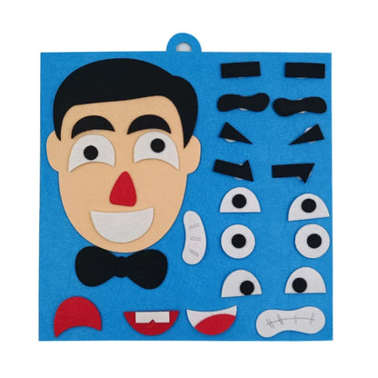 Puzzle Felt Non-woven Fabric Early Childhood Education for Children Manual DIY Cognitive Facial Expression Stickers TMZ