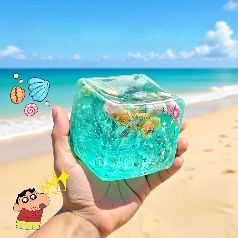 Super Soft Transparent Star Squeeze Toy Ocean Sensory Anti-Stress Squishy Maltose Cubes Fidget Gifts for Friends Christmas Gift