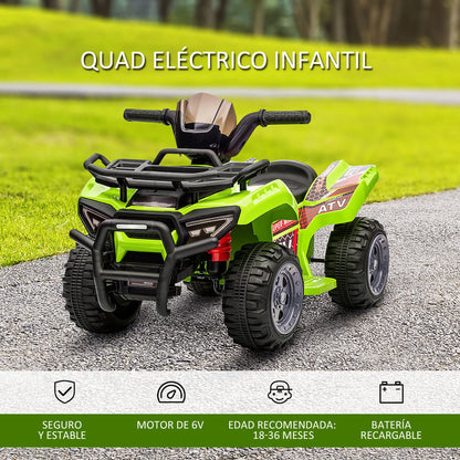Homcom Electric Quad for Children +18 Months 6V Battery-Powered Electric Vehicle for Children with Speed of 2 Km/H and Advance 70X42X45 cm