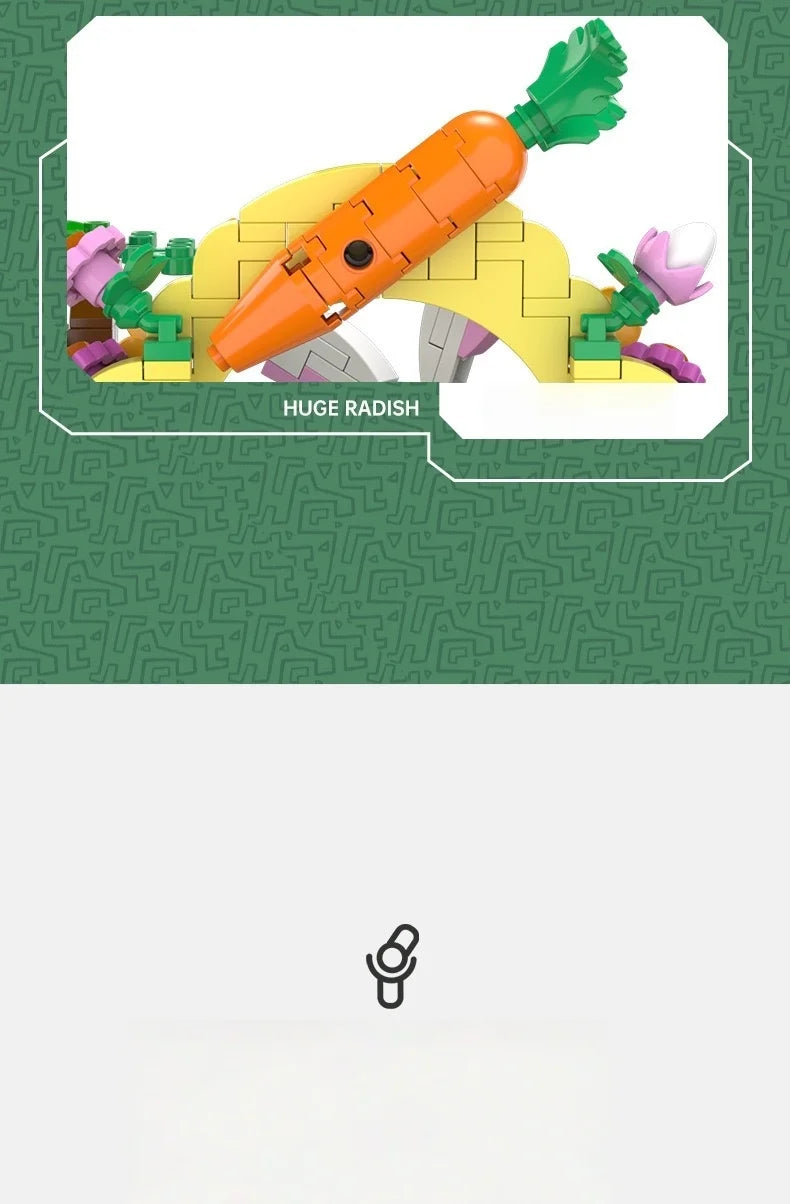 MOC Rabbit Easter Egg Easter Garden Animal Building Blocks Set Easter Bunny Carrots Toy For Kid's Birthday Holiday Easter Gifts