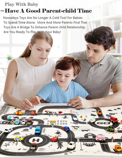 130*100CM Road Map Carpet For Kids Parking Lot Roadmap 83*58CM City Traffic Map of Road Carpet Traffic Signs Baby Play Mat Toys
