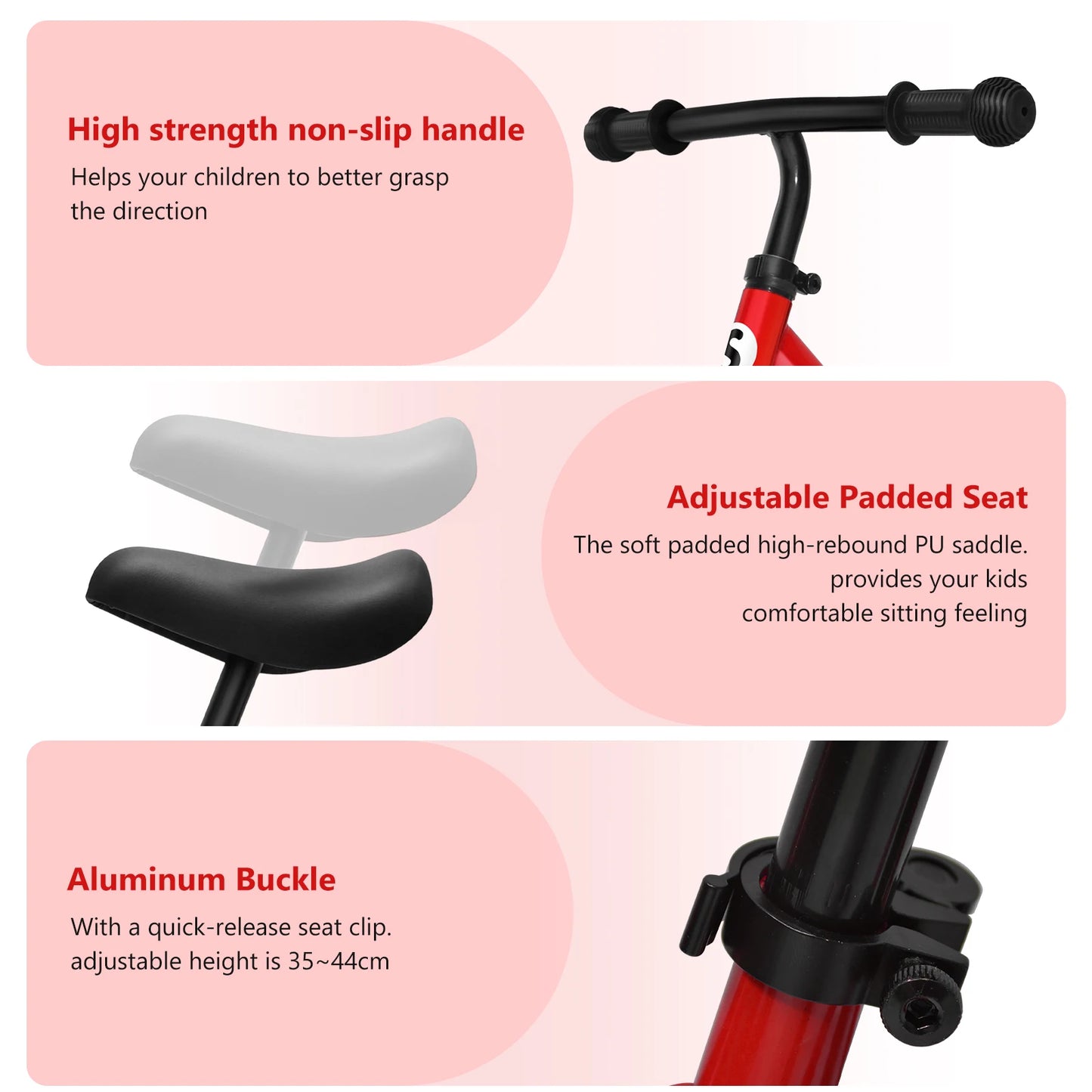 Balance Bike,Lightweight Toddler Bike for 3-6 Year Old Boys,No Pedal Bikes for Kids with Adjustable Handlebar&seat Birthday Gift