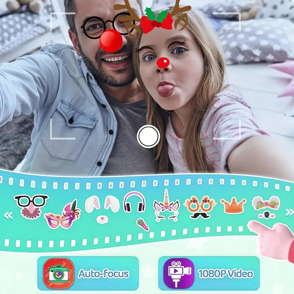 AMORUS Children Muscial Phone Dual Camera Mp3 Player Game Fuction Cartoon Baby Mobile for Girls Boys Birthday Christmas Gifts