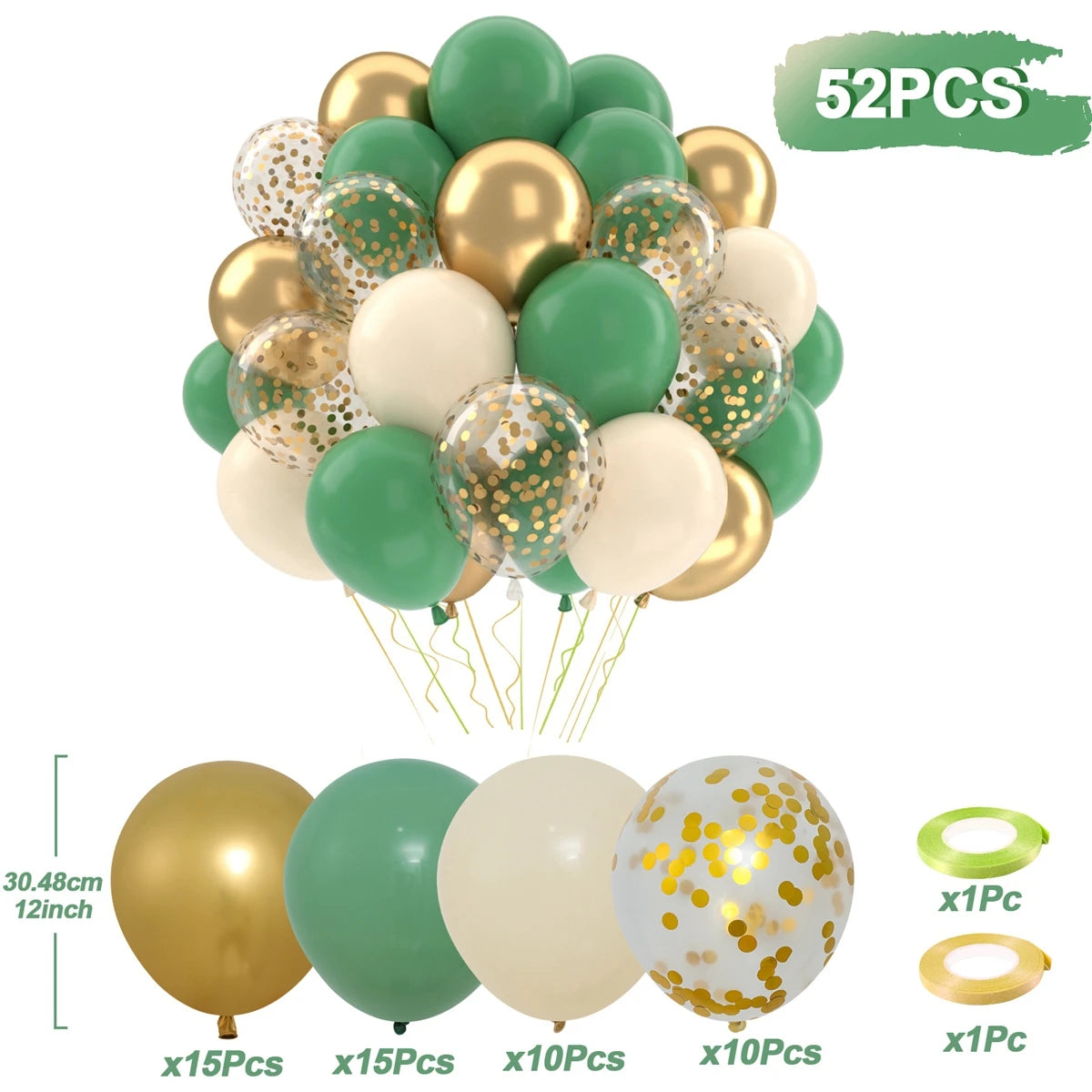 31/36/37/51/101Pcs Metallic Balloons Pearl Latex Balloon Gold Confetti Balloons for Birthday Weddings Baby Shower Party Decor