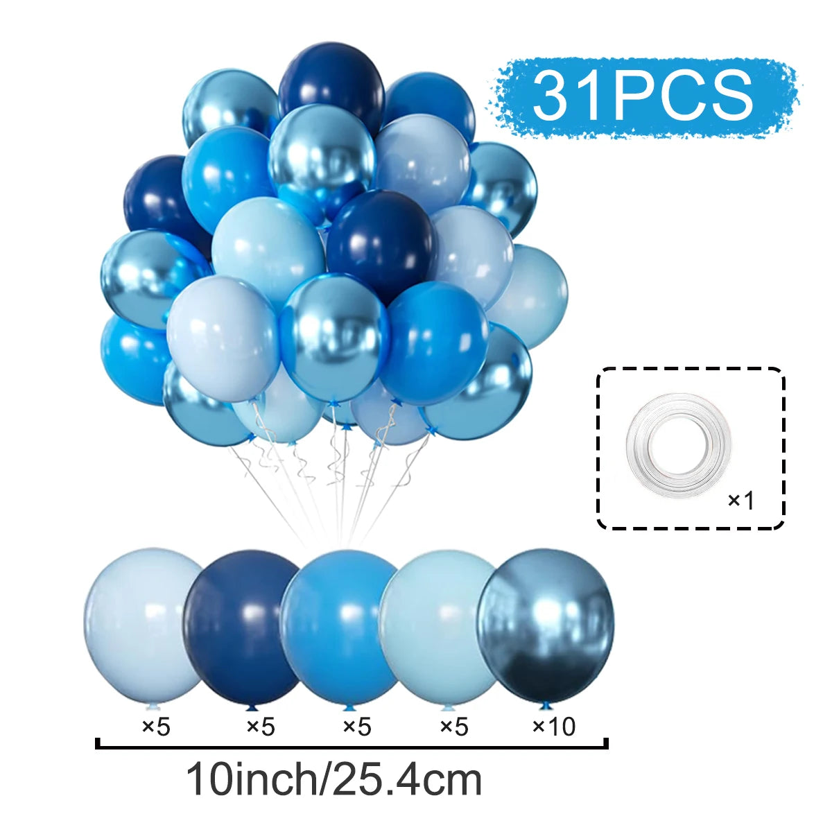 31/36/37/51/101Pcs Metallic Balloons Pearl Latex Balloon Gold Confetti Balloons for Birthday Weddings Baby Shower Party Decor