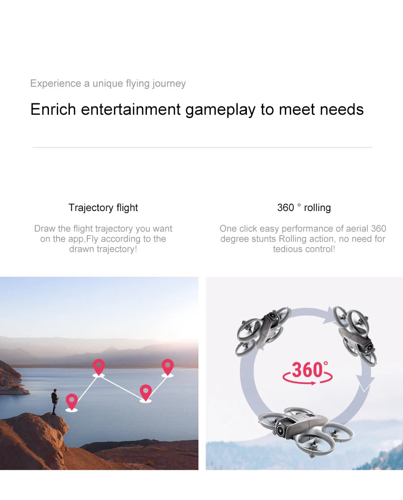 D16 Mini Drone 4k HD Camera ESC Aerial Aircraft Air Pressure Fixed Height Pocket UFO Remote Control Airplane Gift Toys for Kids