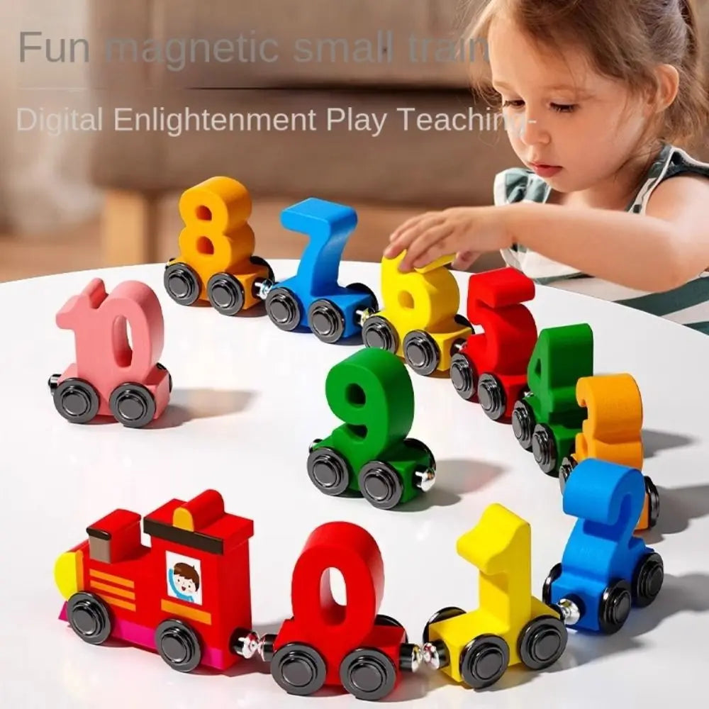 Magnetic Number Train Toys Montessori Wooden Toy Little Number Train Model Cognition Learning Car Children's Educational Toys