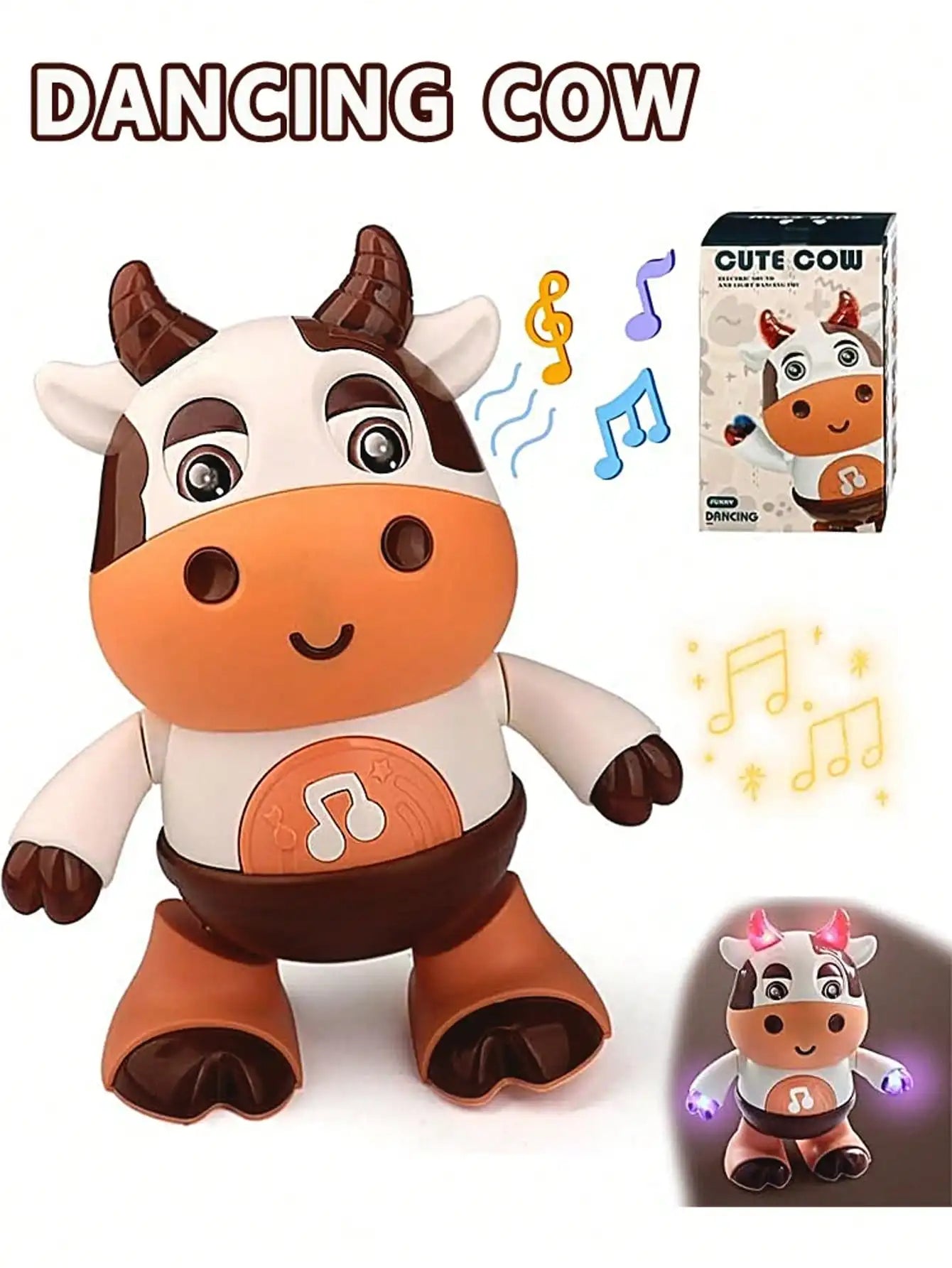 Baby Dancing Cow Toy - Electric Music Plush Cow with Funny Songs and Moves, Baby Interactive Baby Toys, Cute Toddler Christmas G