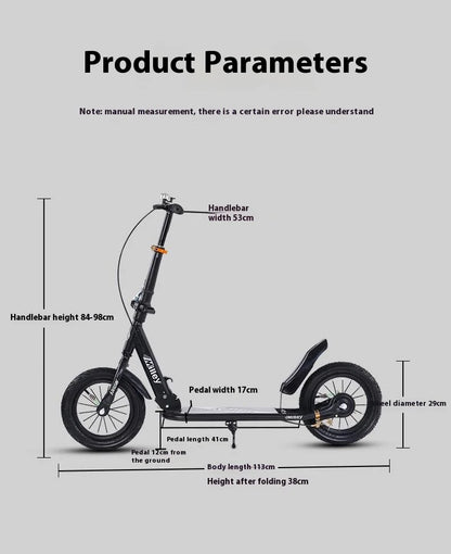 Non-Electric Folding Two-Wheeled Skateboard for Boys & Girls Children's Brake System Available in Multiple Colors