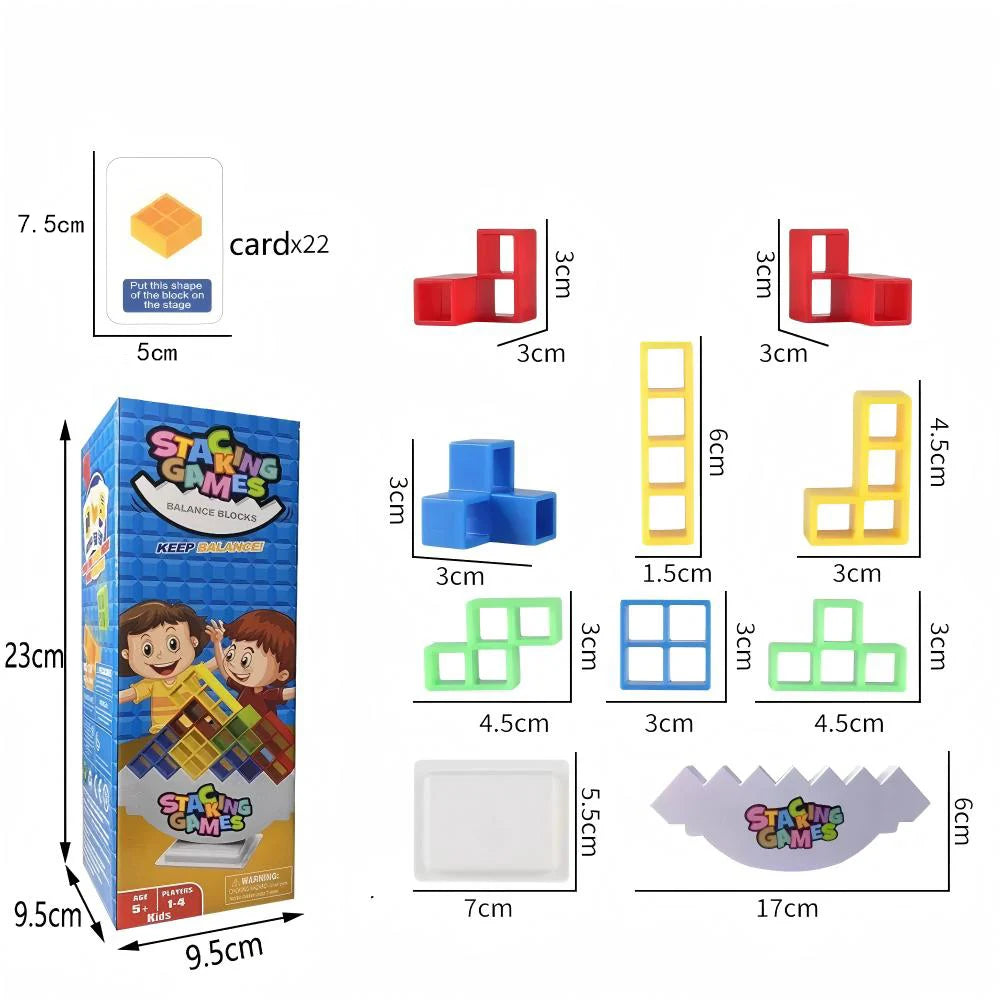 Building Block Brick Toy Balance Stacked Tetra Tower Game Swing High Russian Building Blocks Stack Kid Desktop Toy
