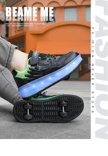 New Kids Roller Skates Boys Girls Inline Skates Four-Wheel Balance Wheels Walking Shoes Spring Outdoor Sports Entertainment