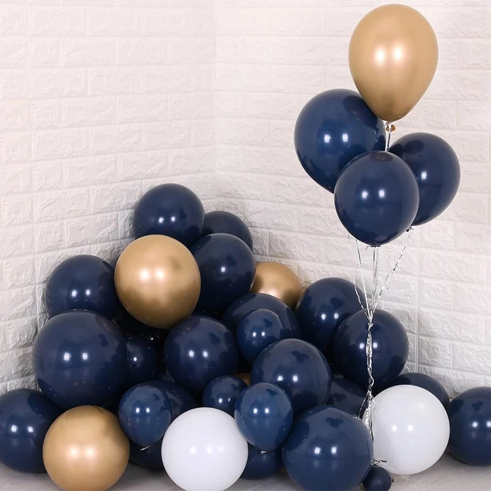 20pcs 12inch Luminous Blue Latex Balloons Dark Blue Helium Air Balloon Birthday Wedding Decoration Party Balloon Supplies