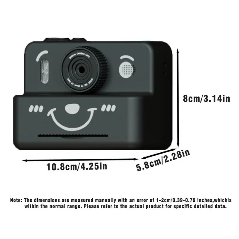 kids Instant print camera,photo&video&music&puzzle games,flash|dual camera|USB charging,birthday&holiday&family gathering gifts
