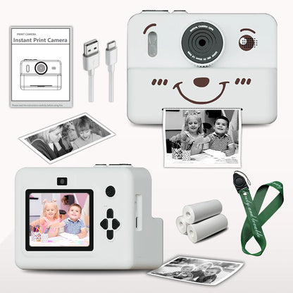 kids Instant print camera,photo&video&music&puzzle games,flash|dual camera|USB charging,birthday&holiday&family gathering gifts