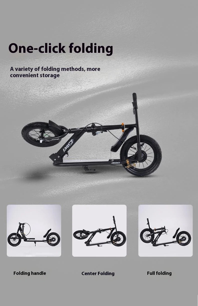 Non-Electric Folding Two-Wheeled Skateboard for Boys & Girls Children's Brake System Available in Multiple Colors