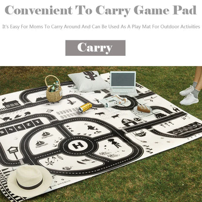130*100CM Road Map Carpet For Kids Parking Lot Roadmap 83*58CM City Traffic Map of Road Carpet Traffic Signs Baby Play Mat Toys